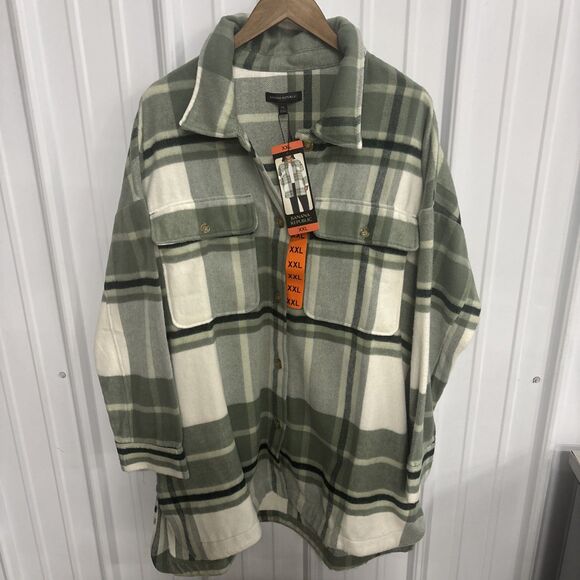 Banana Republic Tops - Banana Republic Ladies Plaid Fleece Jacket Size XXL NWT
